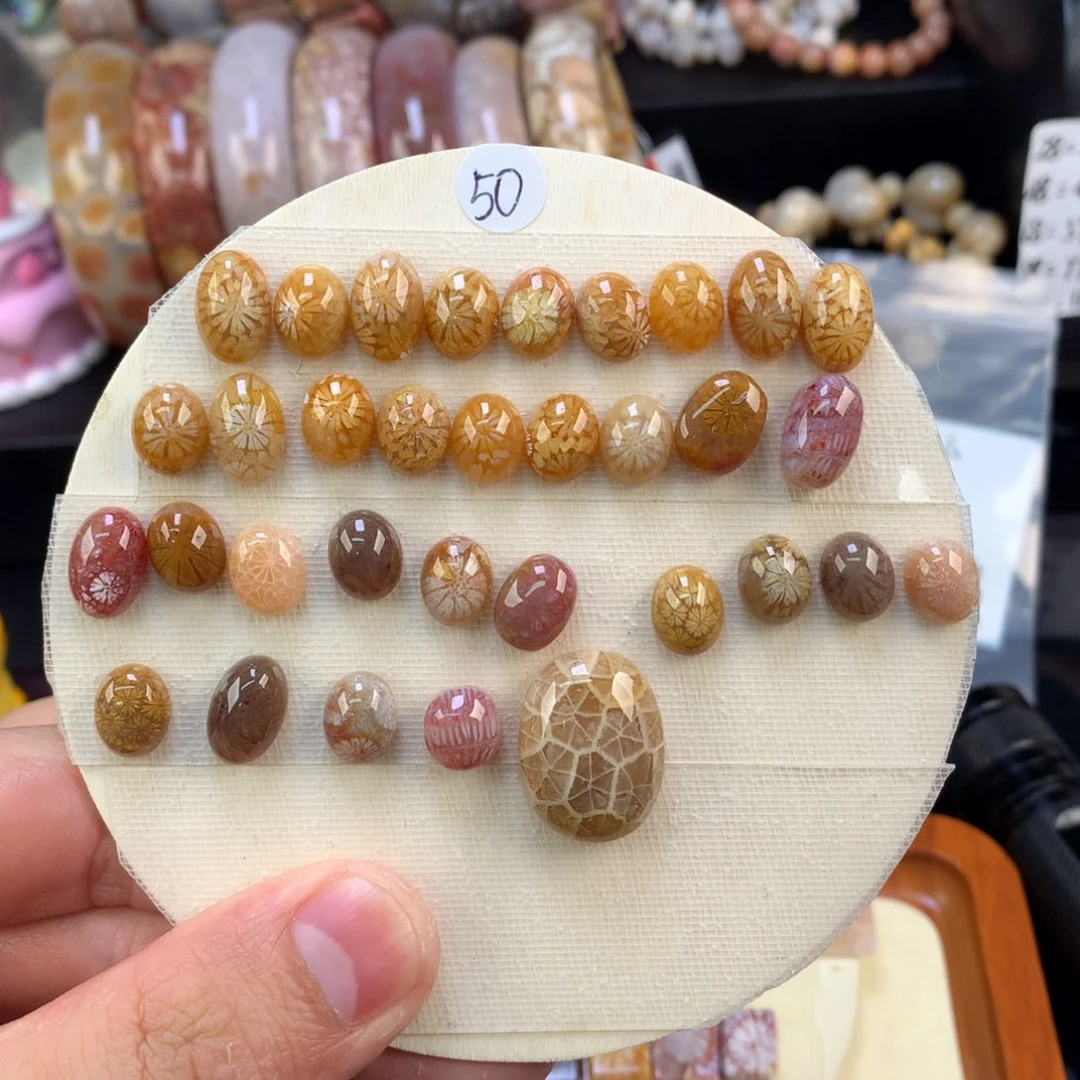 硅化珊瑚（珊瑚玉）未镶嵌手链21号单价50一颗可挑选