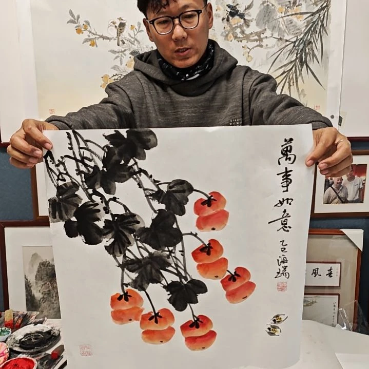 国画贾海瑞老师现场定制