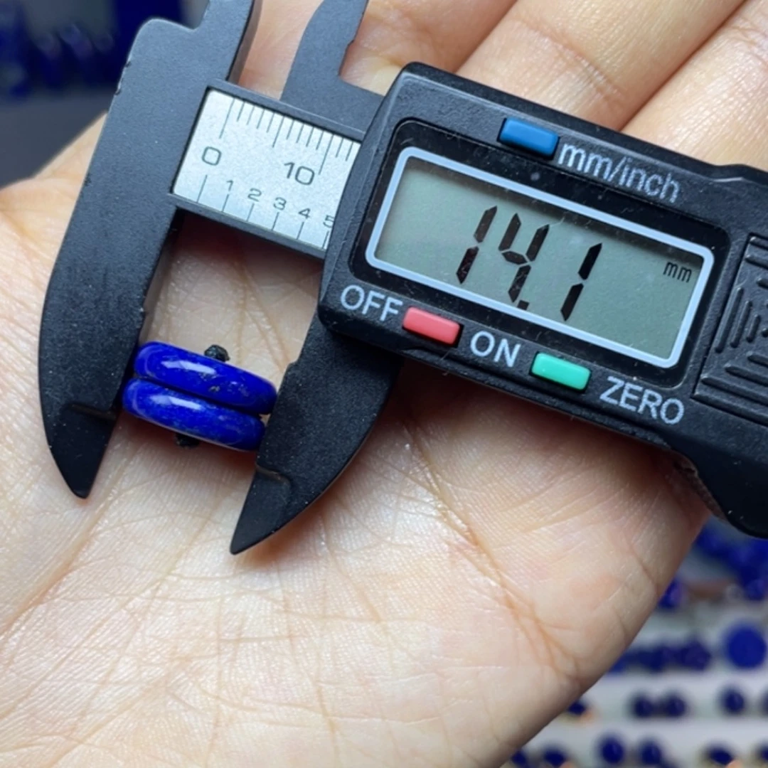 青金石未镶嵌14mm随型对珠配饰