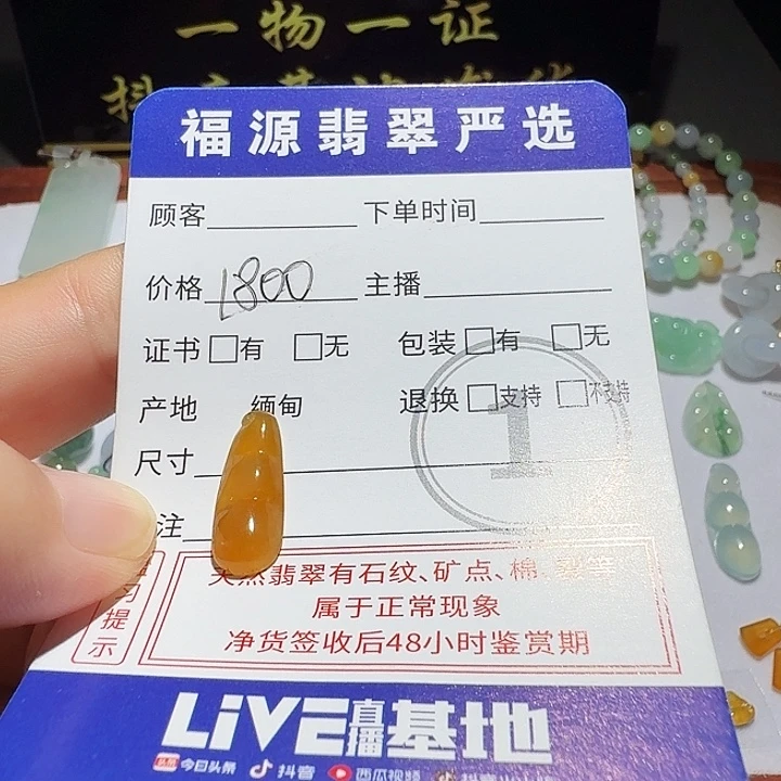 颈饰未镶嵌翡翠豆子