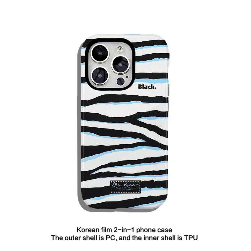 牛仔条纹菲林二合一适用苹果16promax华为vivo小米oppo手机壳