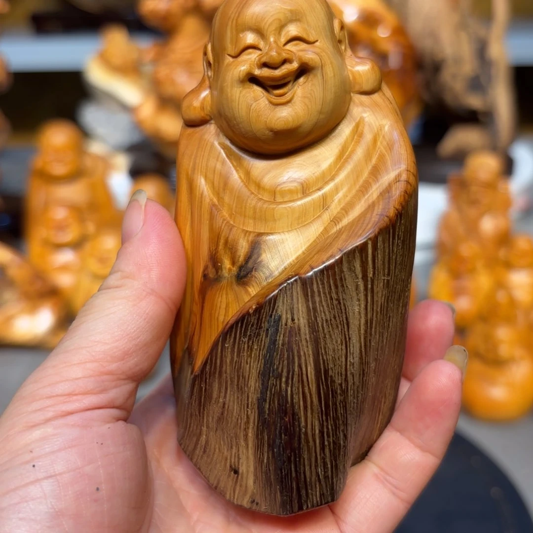 木太行崖柏弥勒佛