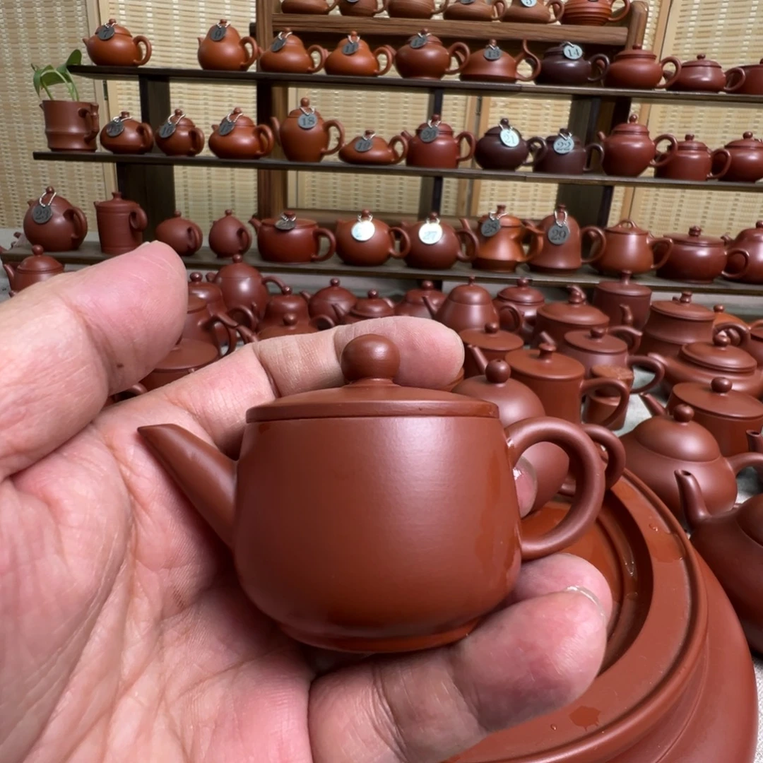 添***崽紫砂茶壶潮州手拉朱泥壶，微瑕不退换