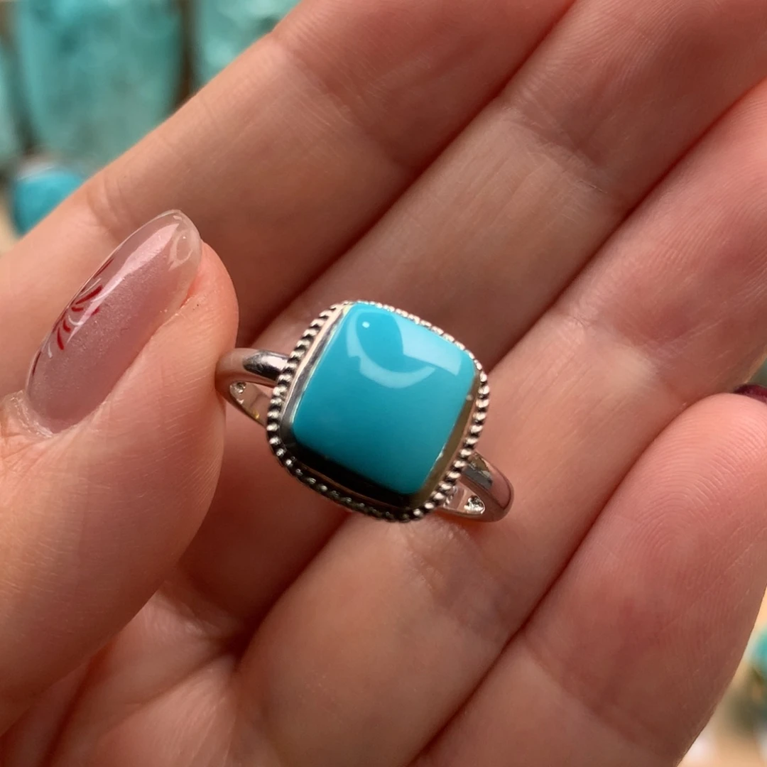 绿松石吊坠银S925镶嵌