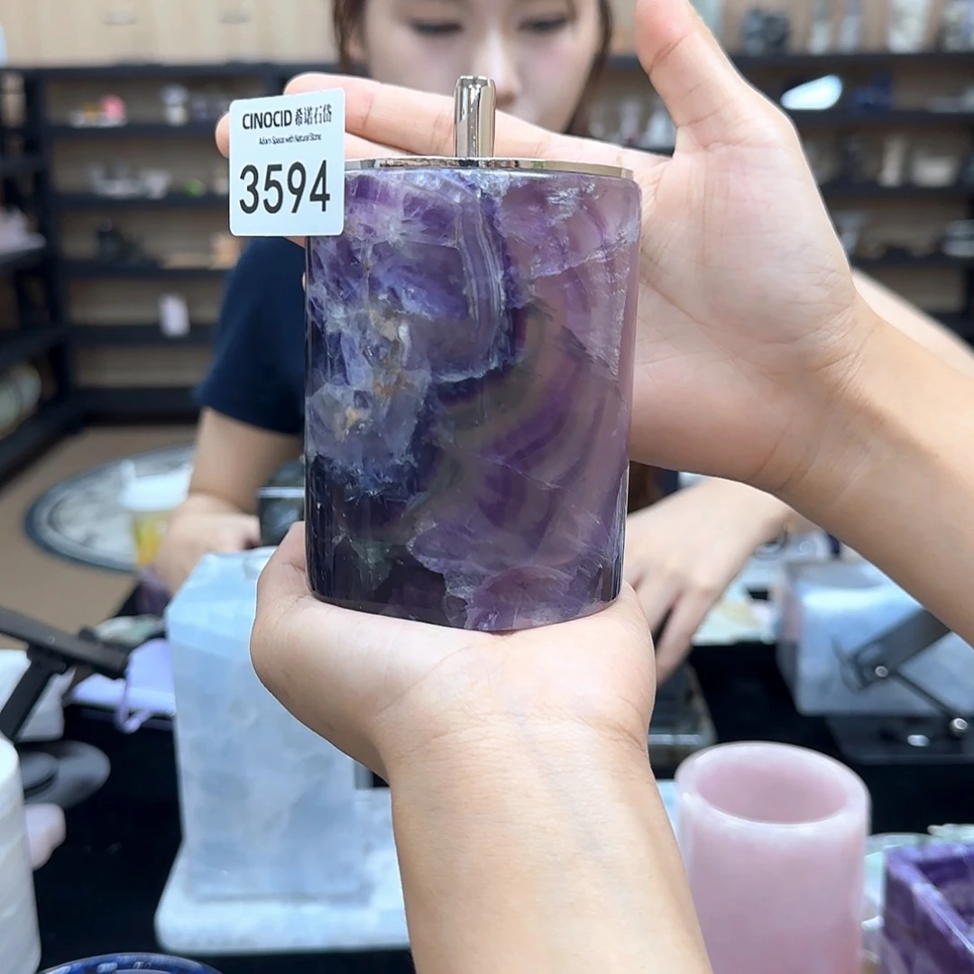 3594紫莹石棉签罐