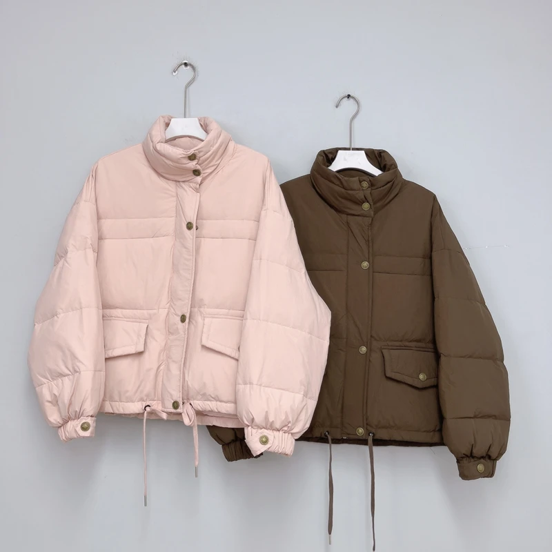 100冬季新品外套 时尚休闲宽松百搭连帽加厚立领