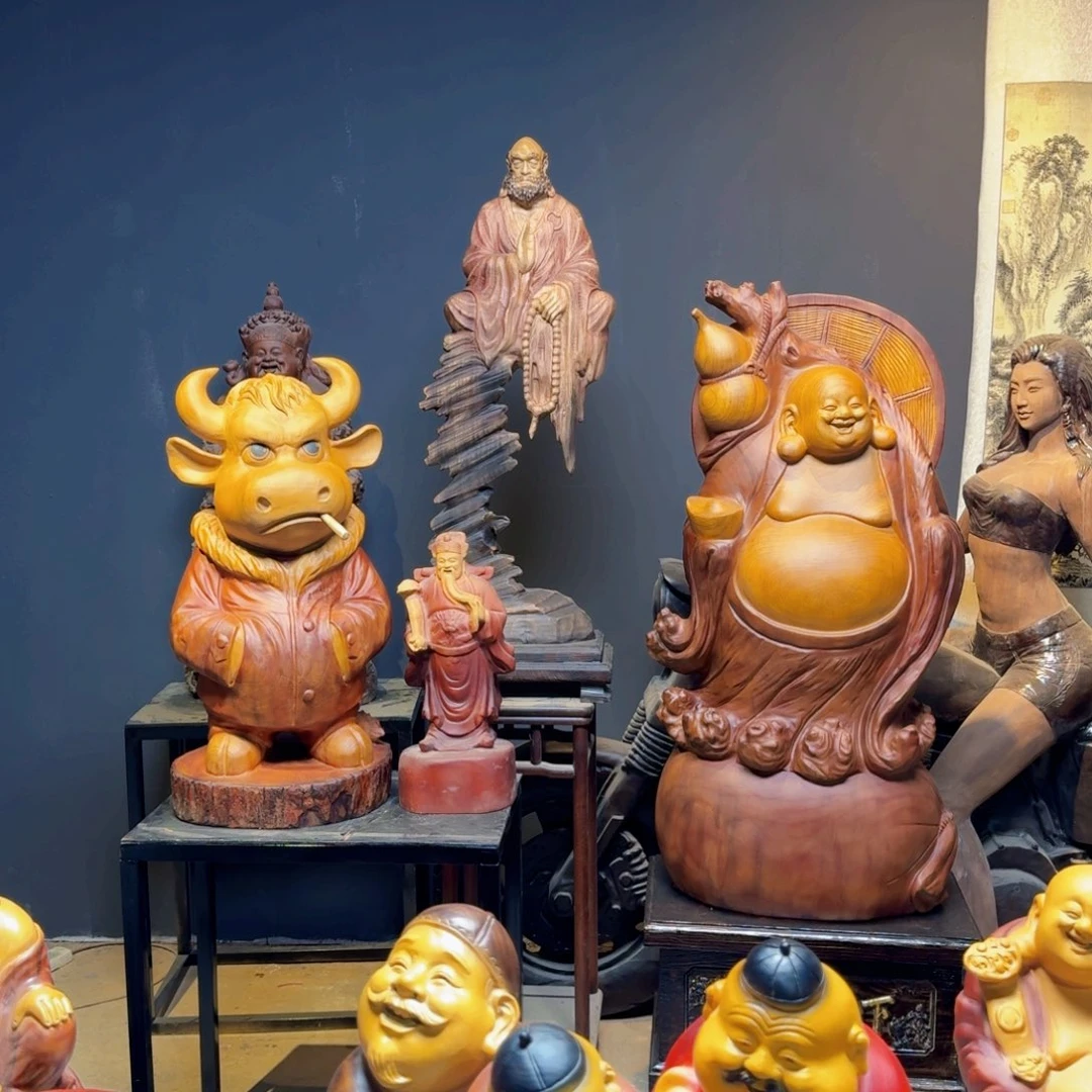 秋***意木香樟木达摩大件