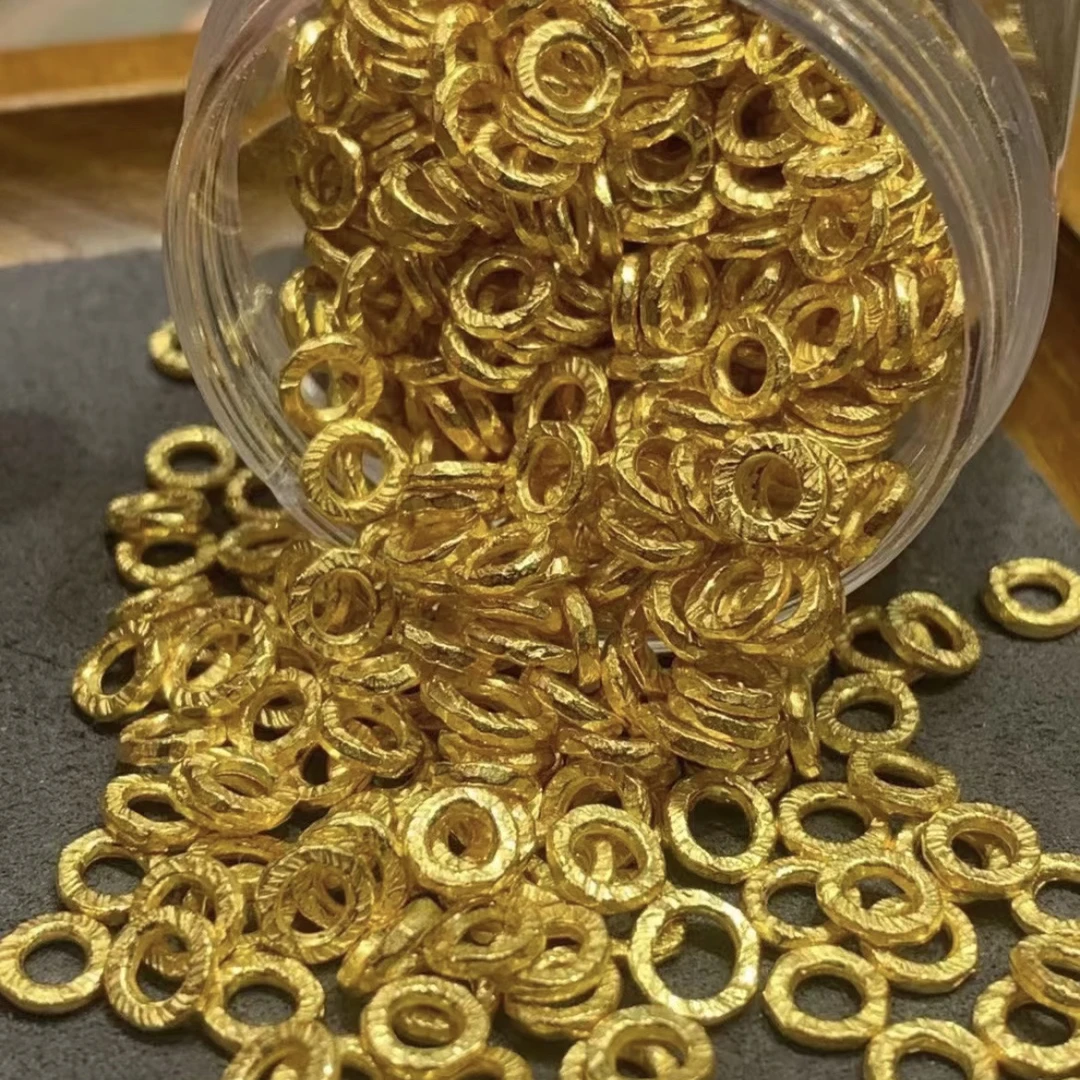 铜合金手链 【有间饰品diy】新中式国潮风 手工錾刻盘缠手链