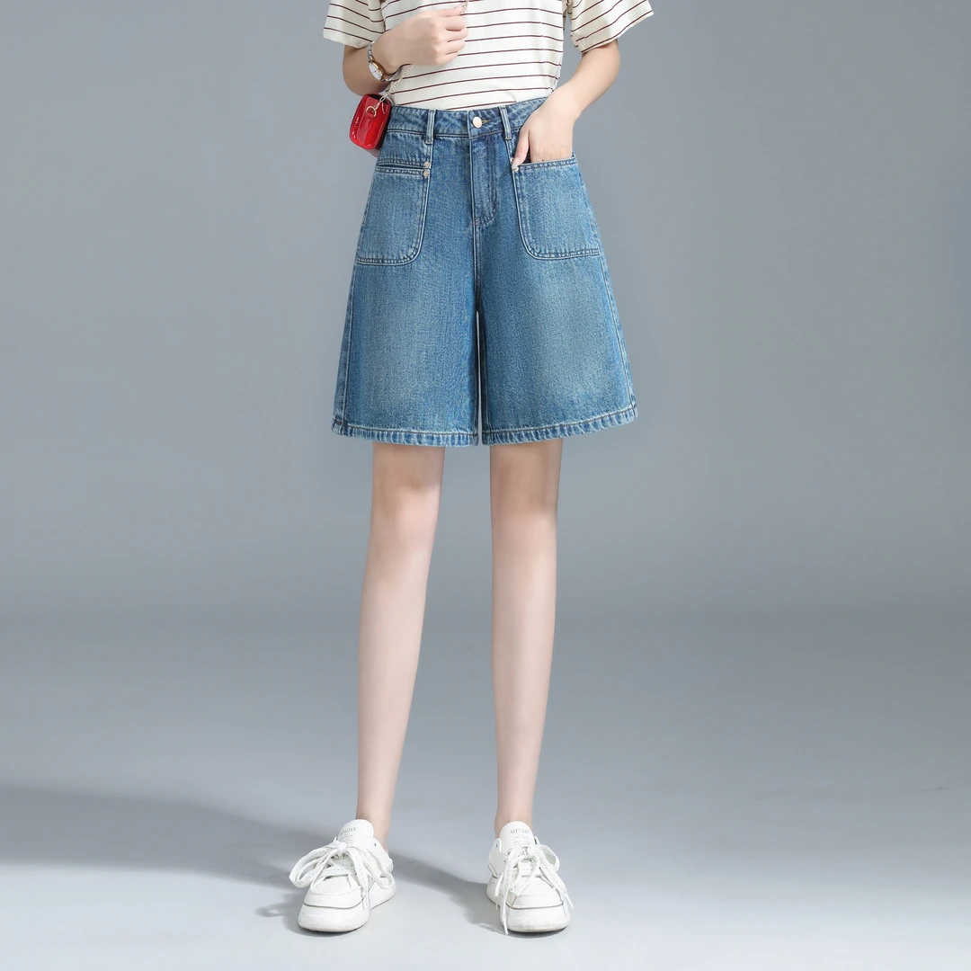 【断码低价】女装夏季五分短裤气质百搭宽松休闲五分直筒牛仔裤5826