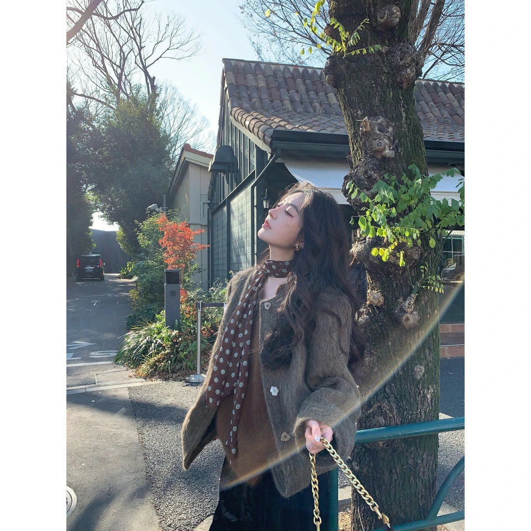 Z11《冬日一粟》秋冬新款圆领气质风加厚外套高级有质感气质有品位