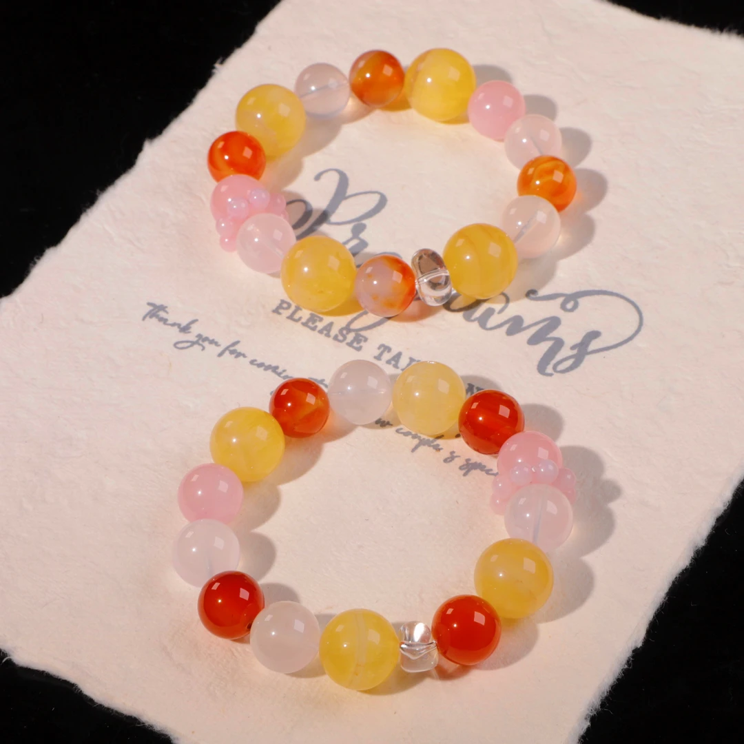 【暖橘】天然水晶手串女款手链XG6125多样性发一