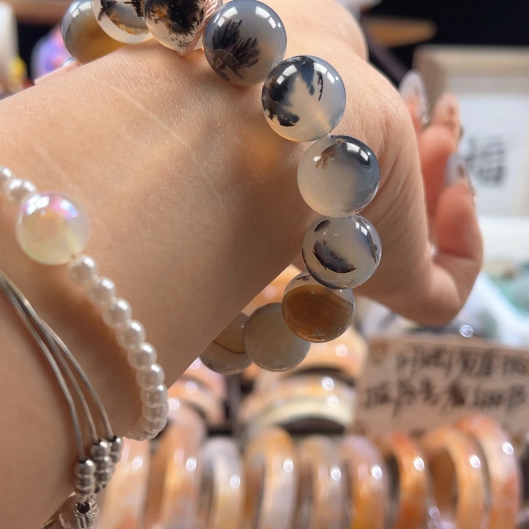 未镶嵌手链玛瑙/玉髓卡14圆珠