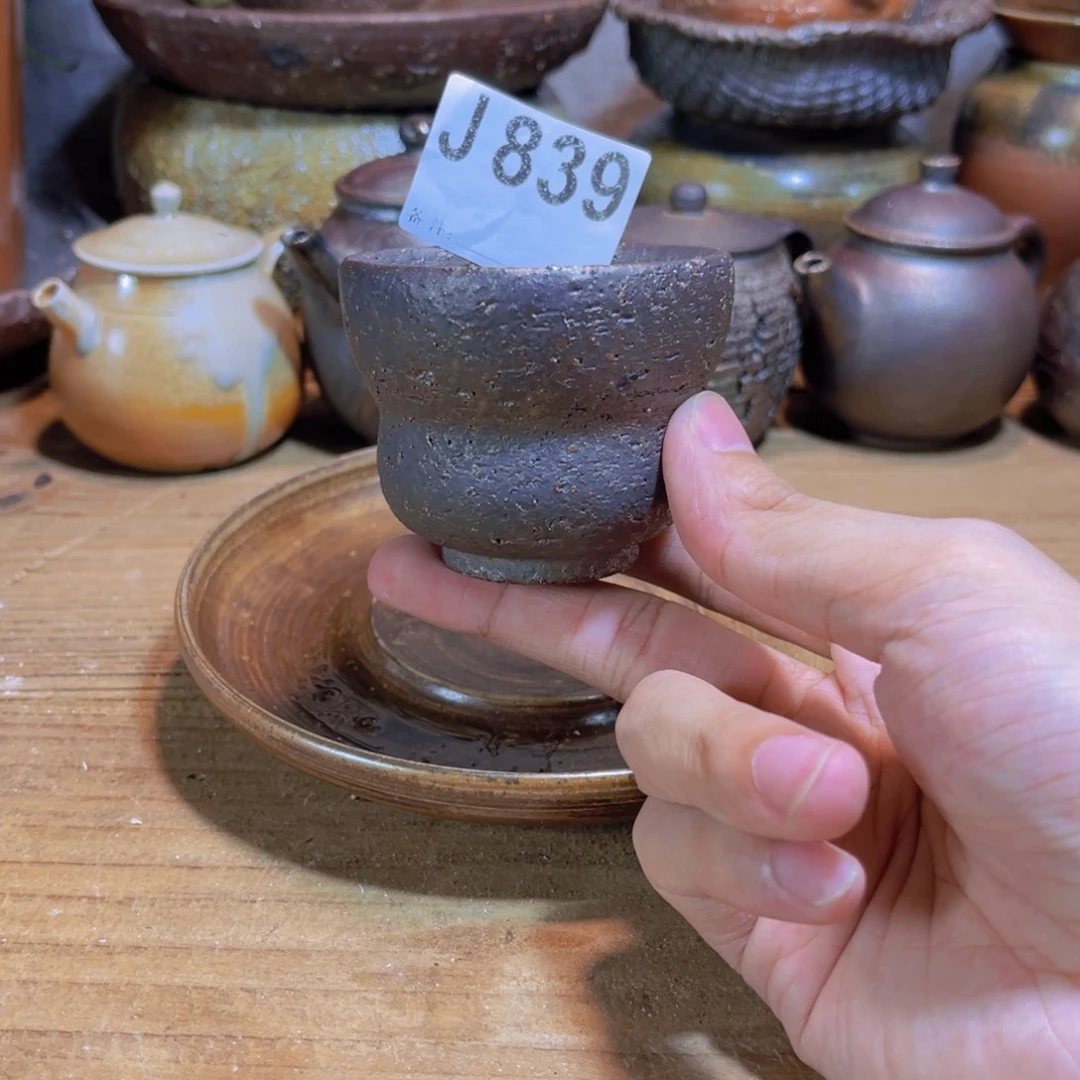 纯手工制作工艺（柴烧）裸烧纯手工制作柴烧杯839