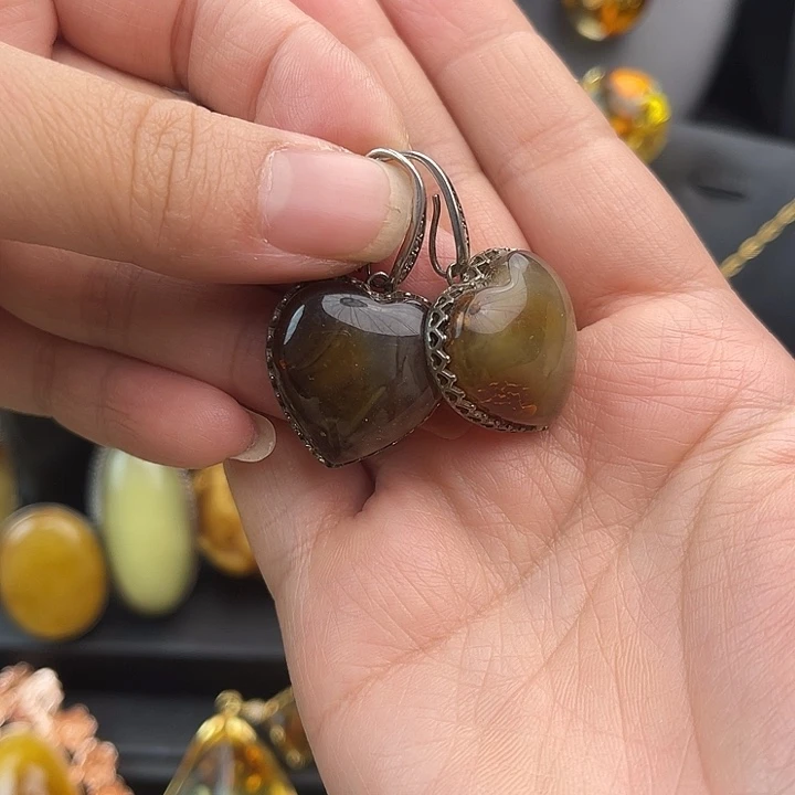 琥珀银S925镶嵌裸石