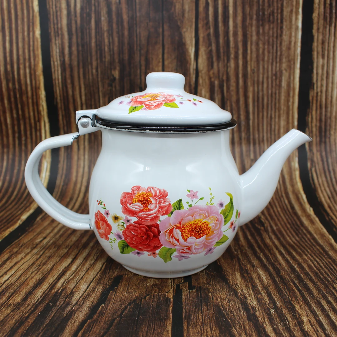 高颜值搪瓷水壶珐琅彩咖啡壶迷你油壶家醋壶餐厅怀旧酒壶家用茶壶