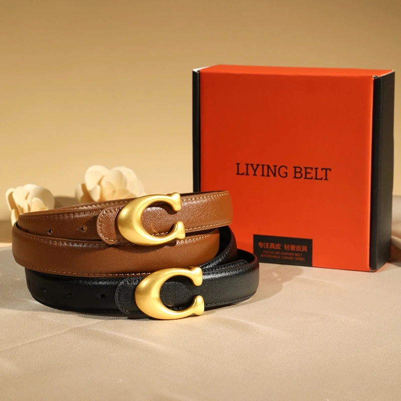 女士真皮皮带简约百搭复古休闲2024新款夏季新款配牛仔裤腰带女