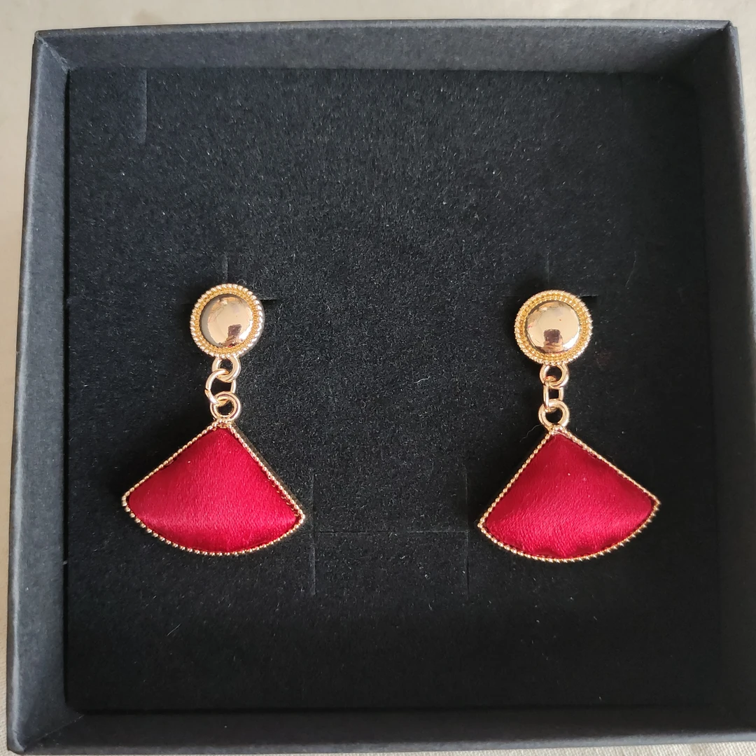 铜合金真丝耳饰 纯手工制作非遗宋锦100桑蚕丝耳环