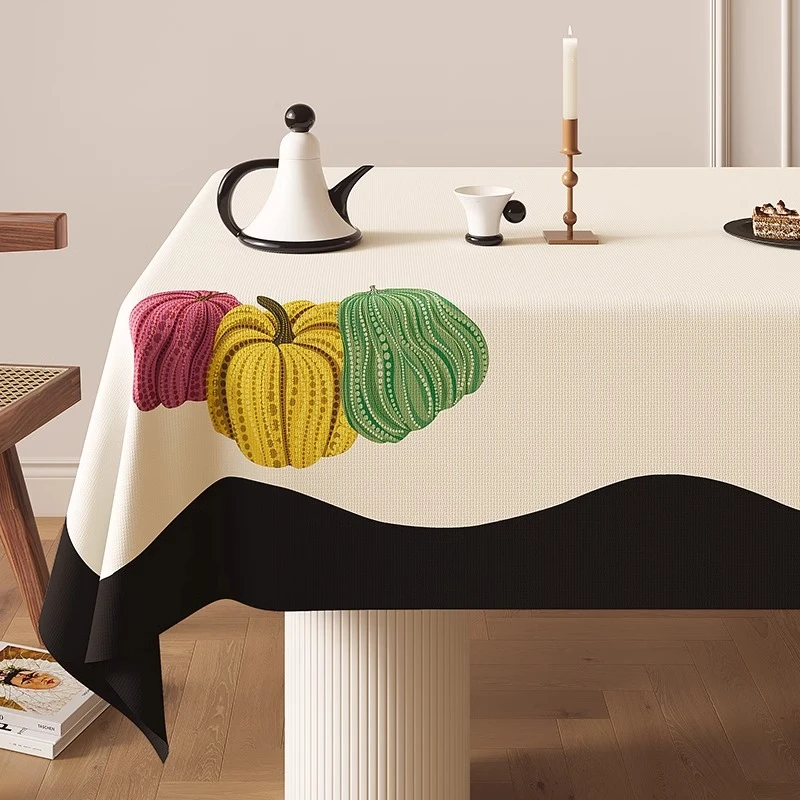 卡通餐桌布轻奢高级感防水防油免洗2025新款长方形茶几台布ins风