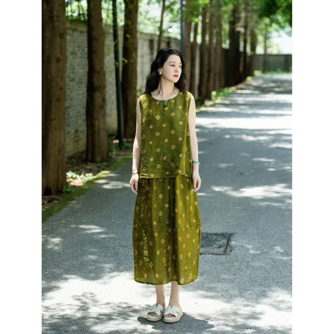 加莉新中式【宝相半裙】限定版人丝幻彩半裙 分码