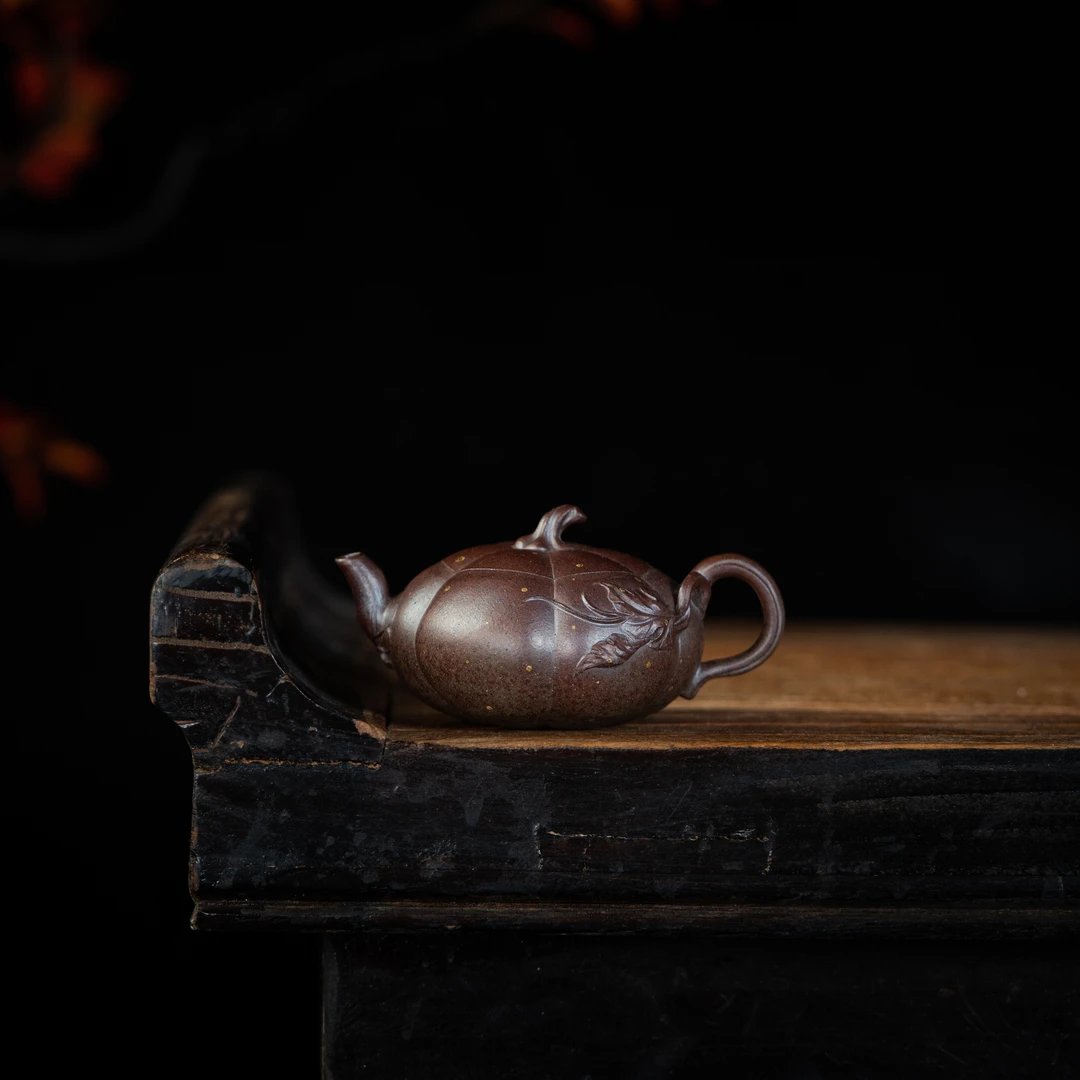 【玉呈万象】南瓜 周华强制 青段柴烧 100cc 家用紫砂壶