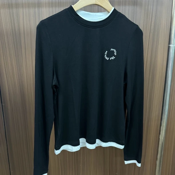 TSMLXLT 假两件圆领打底长袖