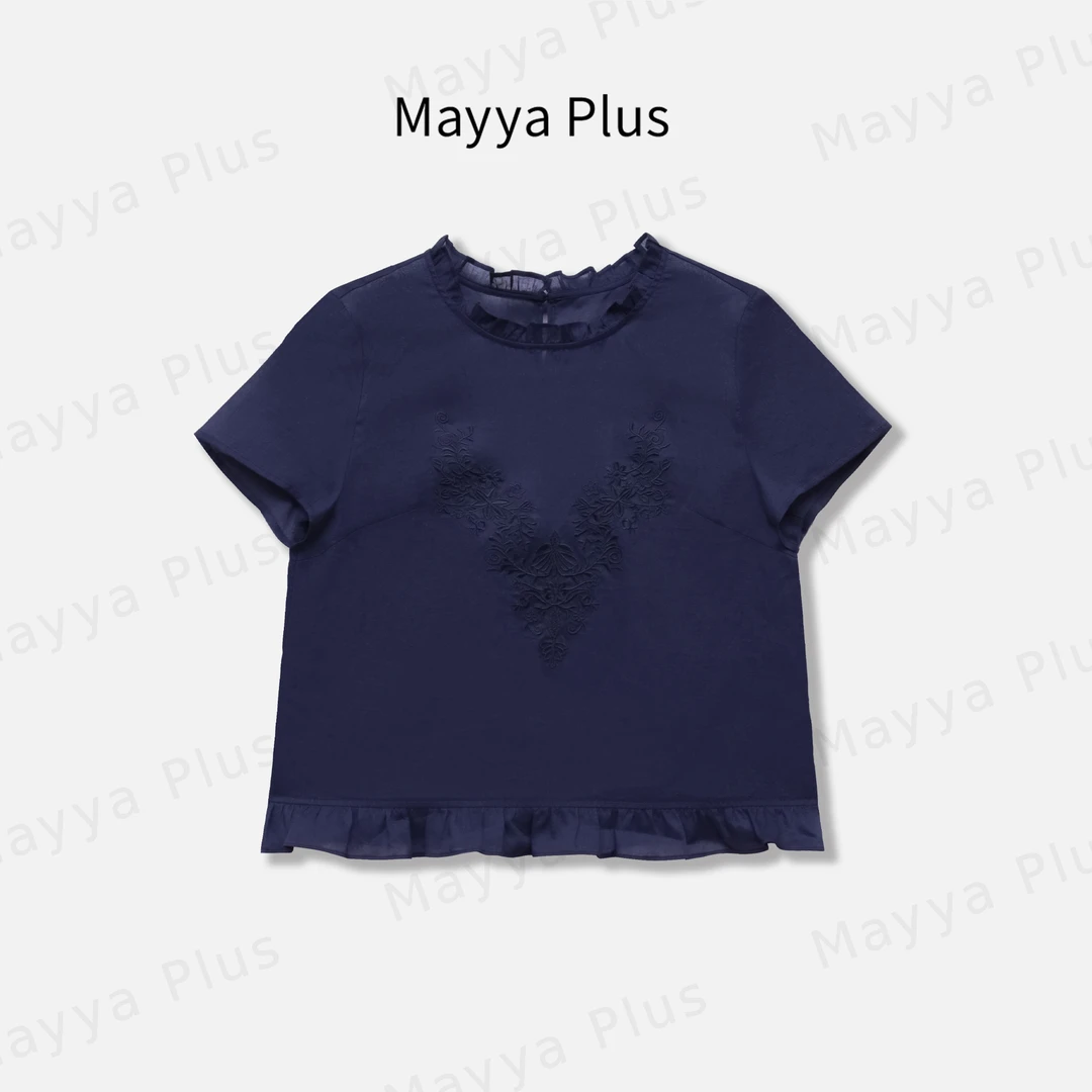 【南法印象】Mayya Plus麦芽定制夏季小众减龄短袖T恤上衣32528739