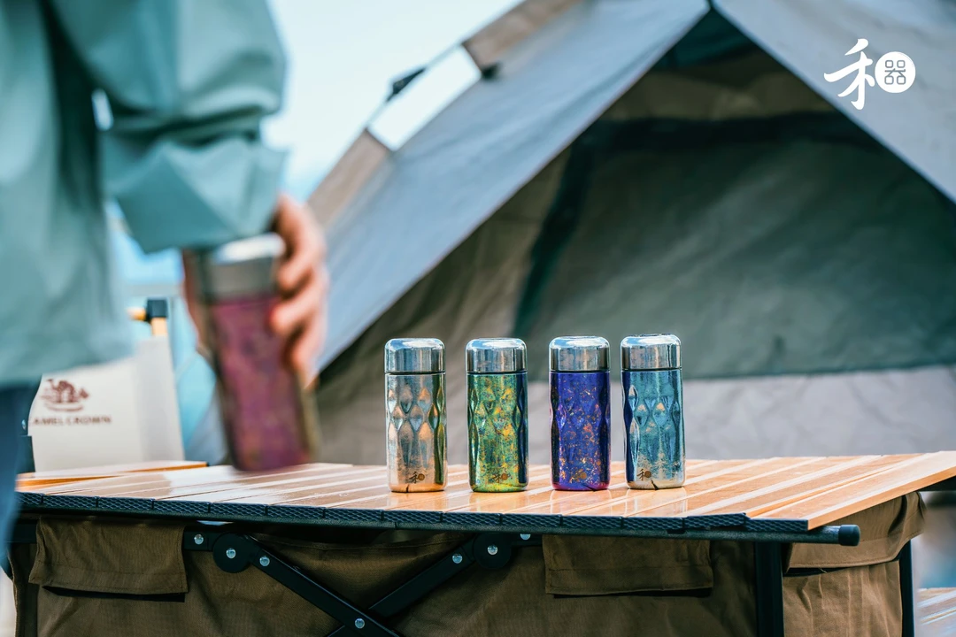 【禾器】月映万川纯钛口袋杯高档情侣户外家用便携