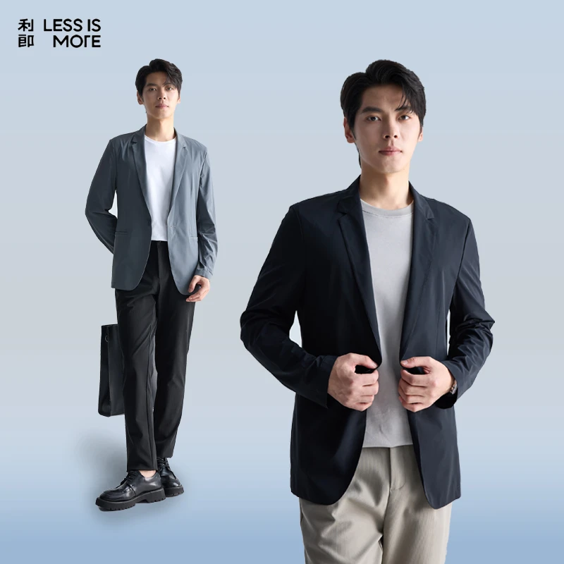 利郎【抗皱易打理】薄款纯色夏季新款空调服单西外套简约潮流西服