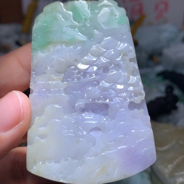 翡翠未镶嵌颈饰保真天然A货翡翠