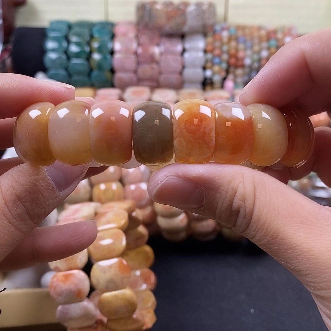 硅化珊瑚（珊瑚玉）未镶嵌手牌  上新 冰花 16