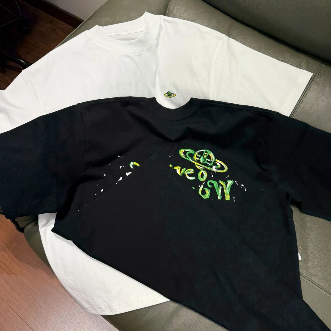 宽松【手绘刺绣海王星短袖】男女同款D28150