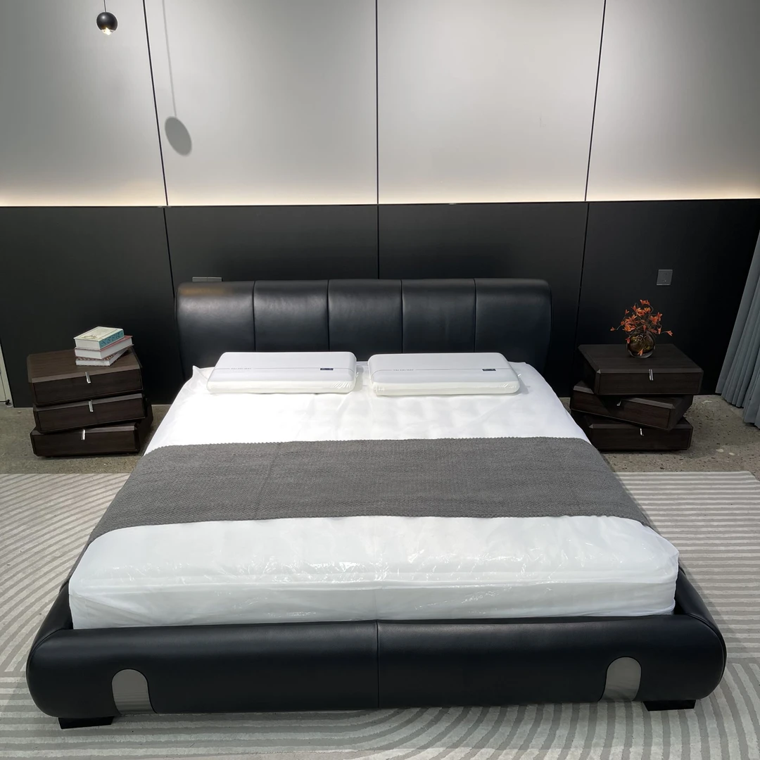 法斯登堡意式极简轻奢沙丘床真皮1.8米简约现代家用大气落地床