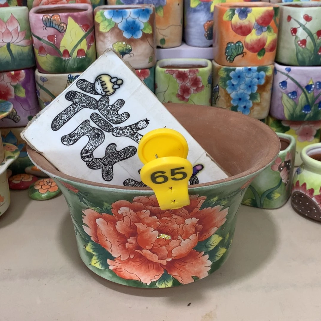 欢福利微瑕红陶花盆