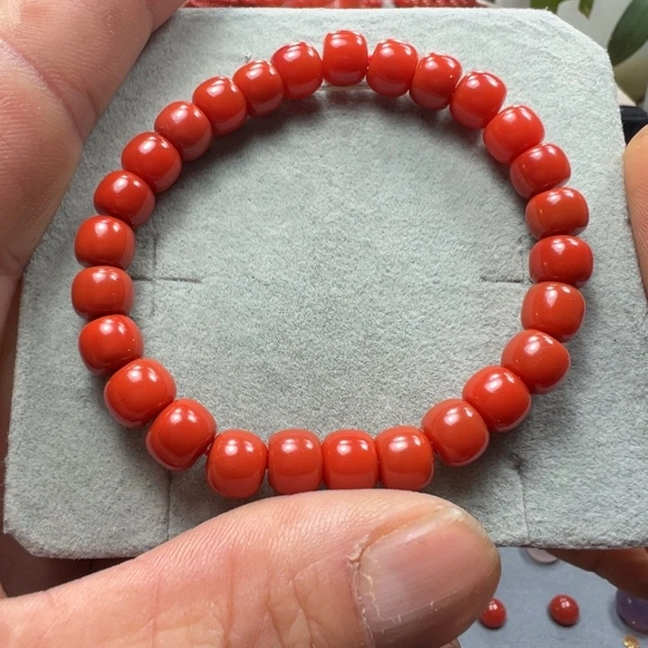 南红玛瑙天然原矿单圈老型7.7未镶嵌