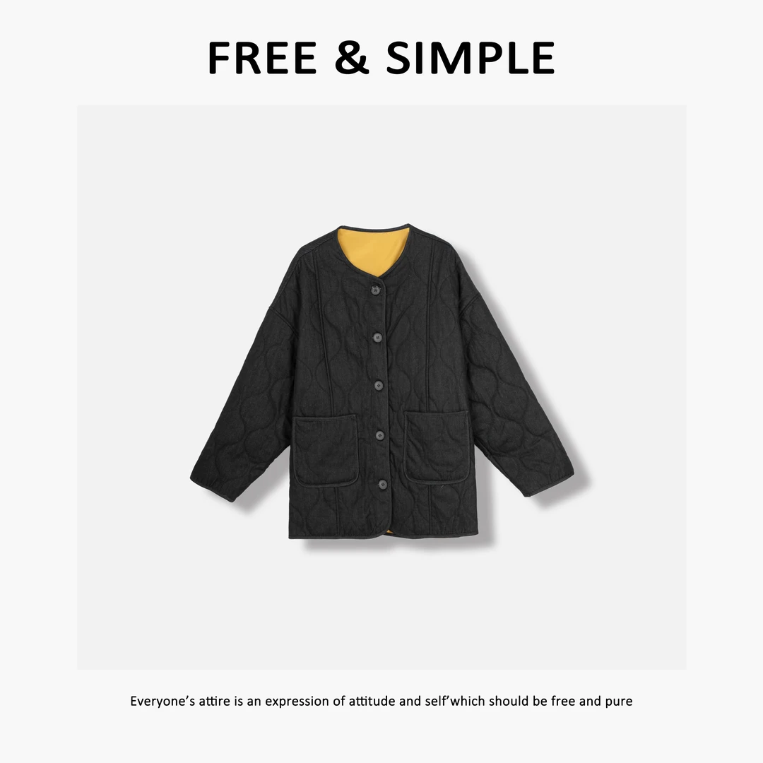 Free&Simple-‘告白气球’秋冬款极简风时尚葫芦花外套-80597