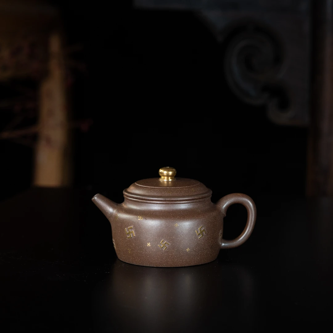 【龙德堂】德钟漠霞（无佛） 赖继贤 原矿青段柴烧 220cc 家用紫砂壶