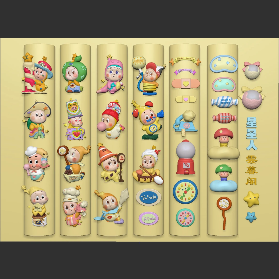 雲暮阁星星人硅胶美甲模具尺寸13mm可爱饰品易脱模3D立体指甲装饰