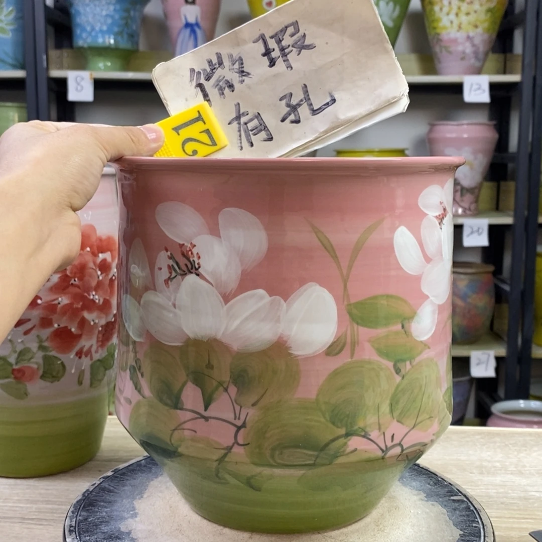 景德镇手工手绘陶瓷花盆