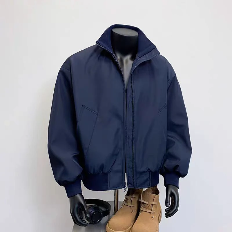 cleanfit短款廓形飞行员夹克外套男生秋季立领美式休闲bomber外套