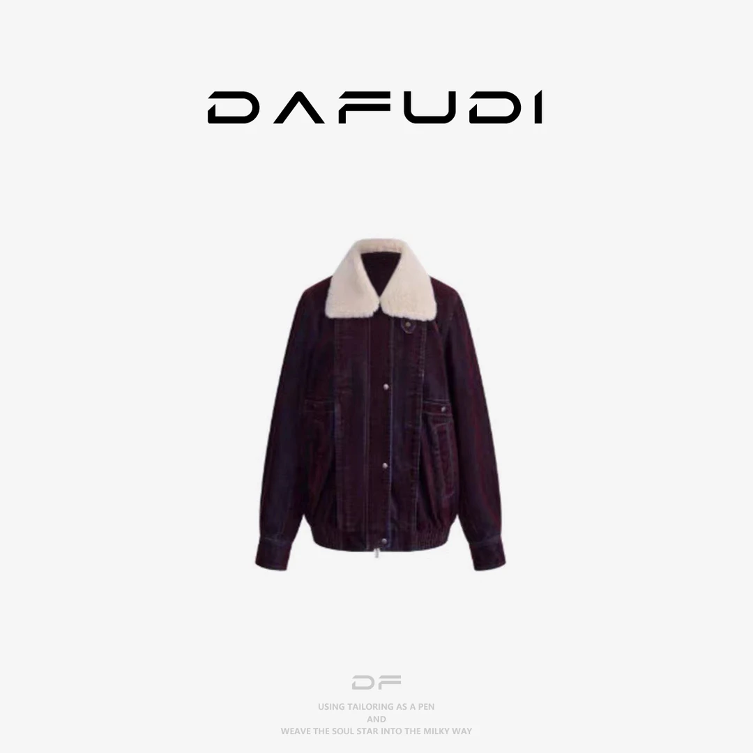 容诺 【棉服】25冬季新品牛仔毛领夹克棉服外套Z8175