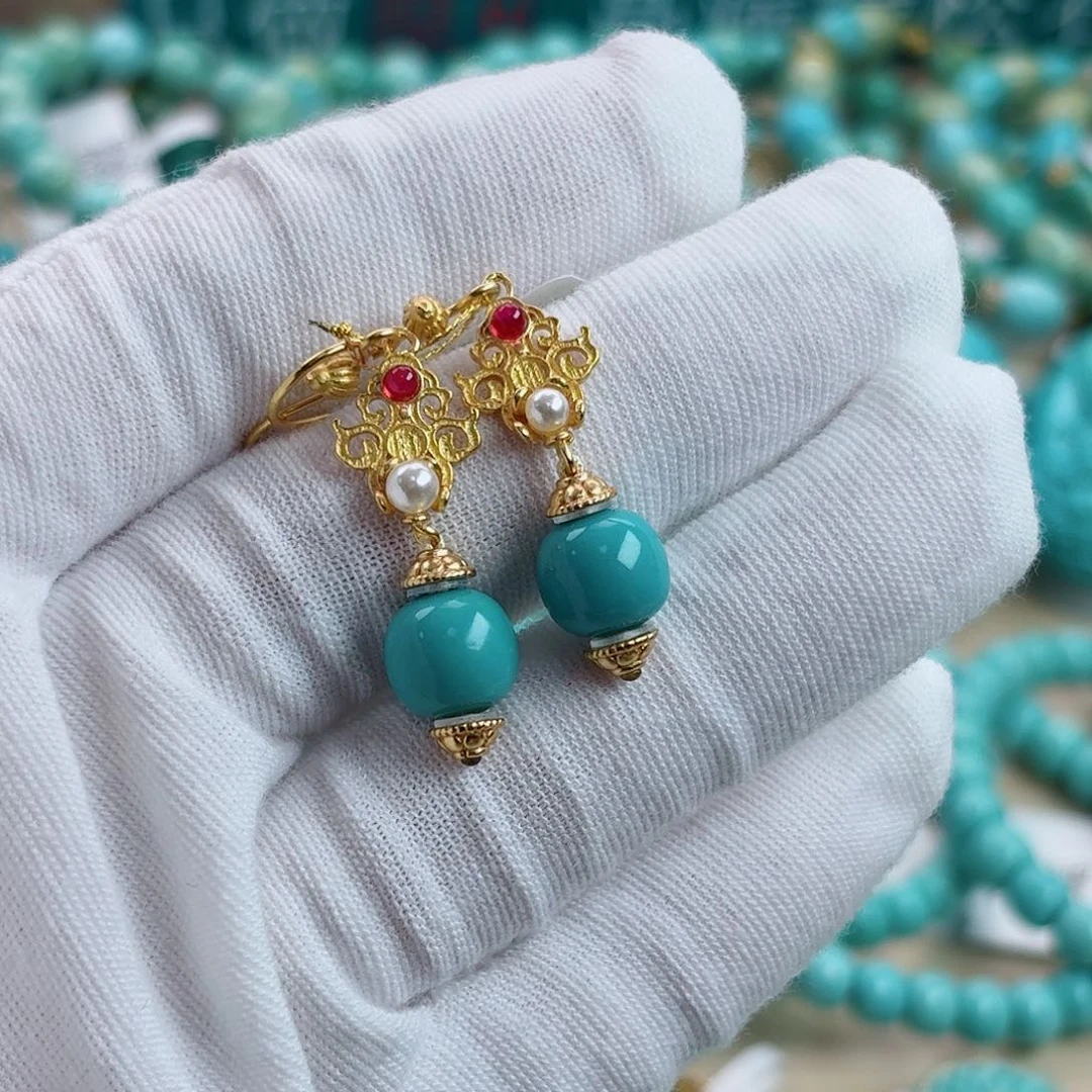 绿松石银S925镶嵌珠宝奇石（泡油）