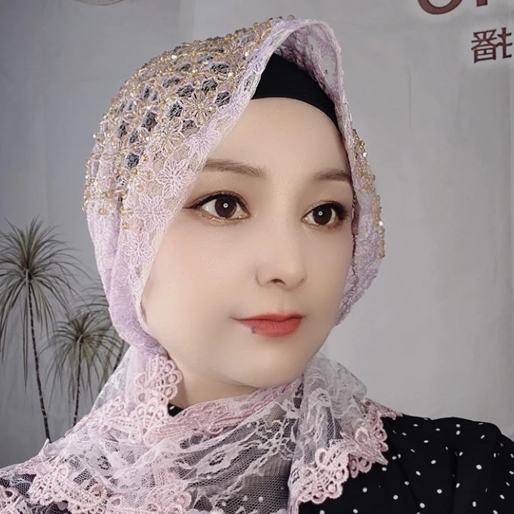 头巾帽帽子时尚流苏休闲风女士蕾丝套头帽包头帽薄款