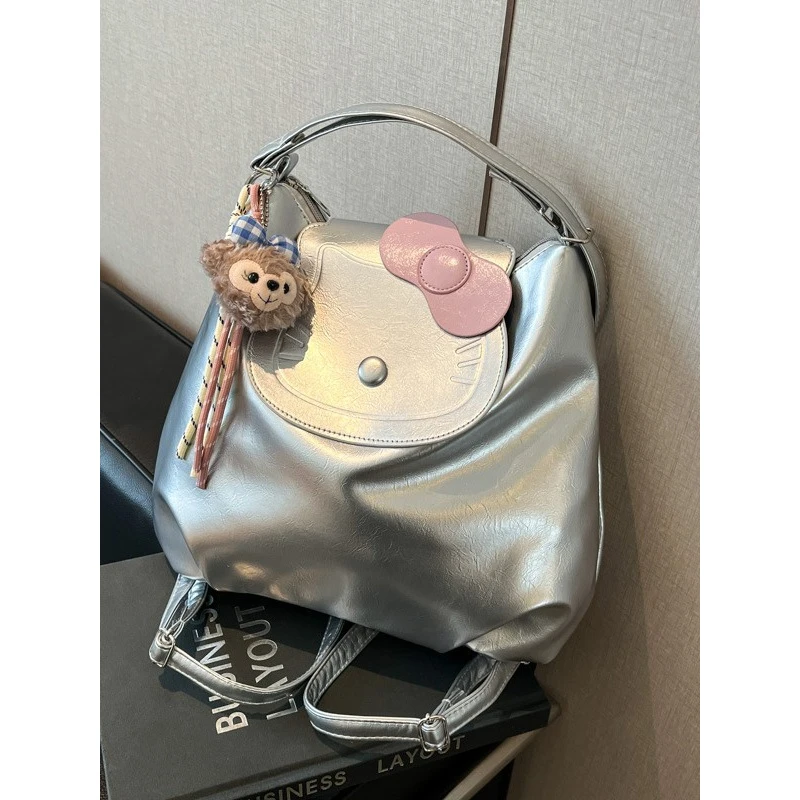 大容量通勤托特包可爱百搭双肩包包女2025春季新款时尚单肩大包包