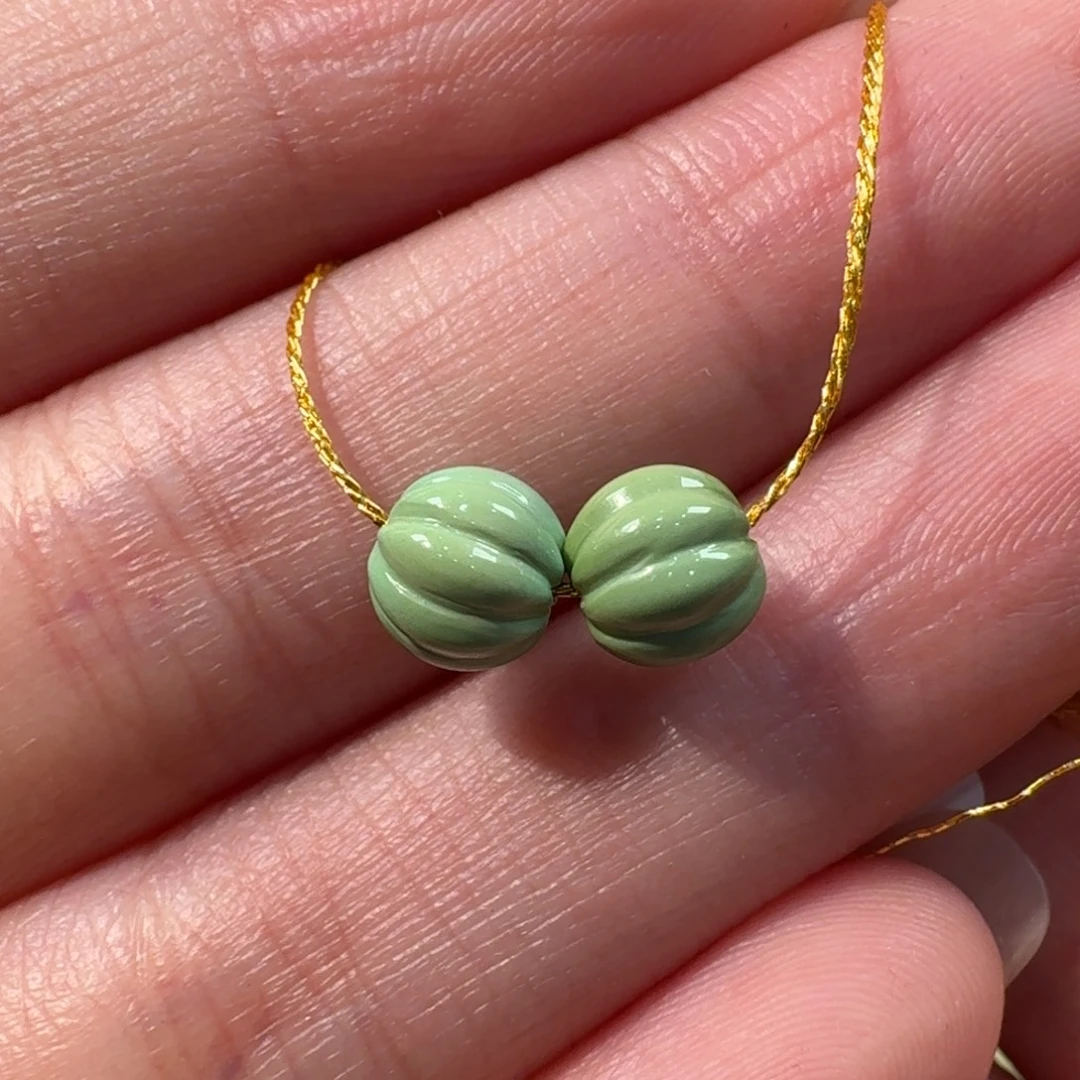 绿松石未镶嵌南瓜珠6mm