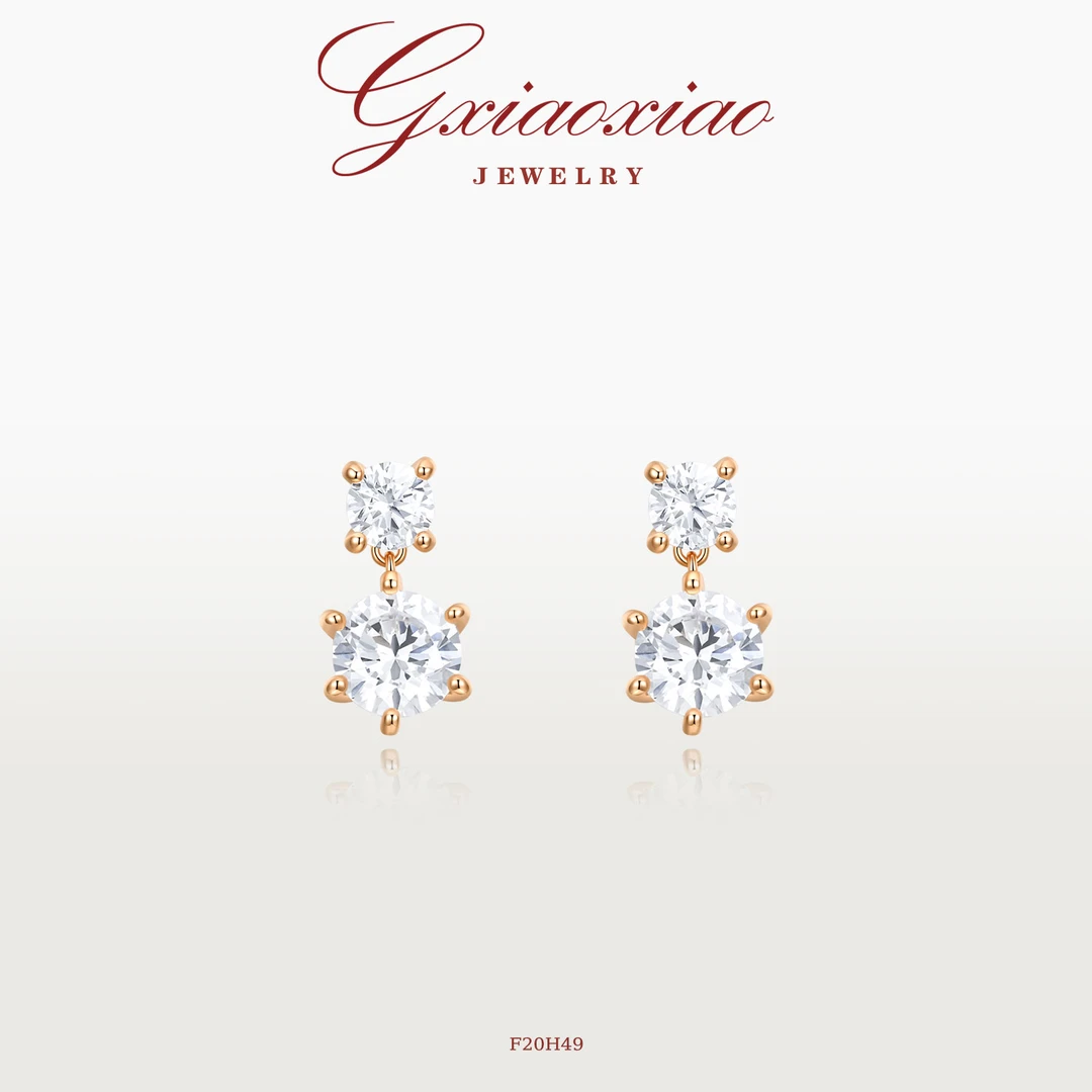 G XIAOXIAO 合成锆石 【叠梦】轻奢高级感流苏水滴百搭耳环 F20H49