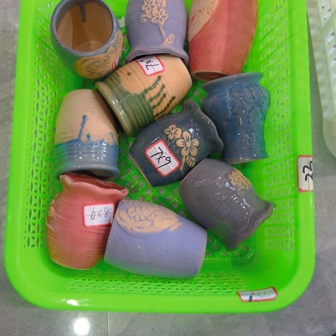 紫砂花盆粗陶精雕