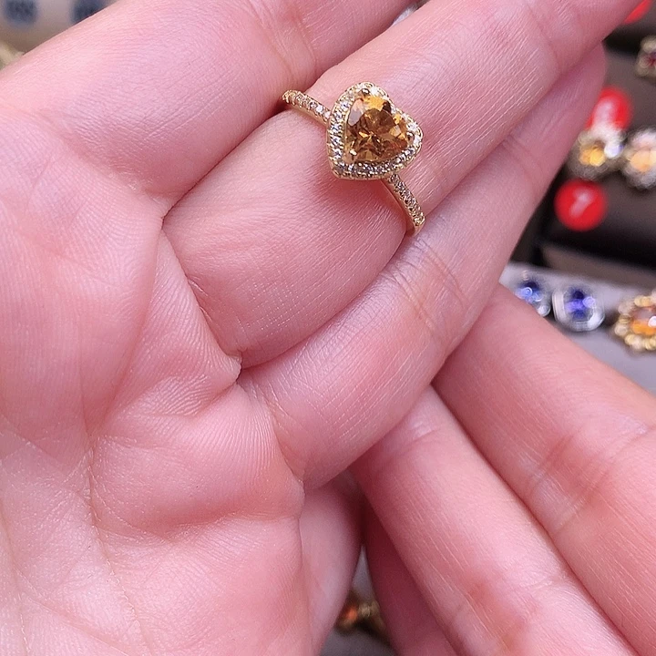 银S925镶嵌戒指水晶