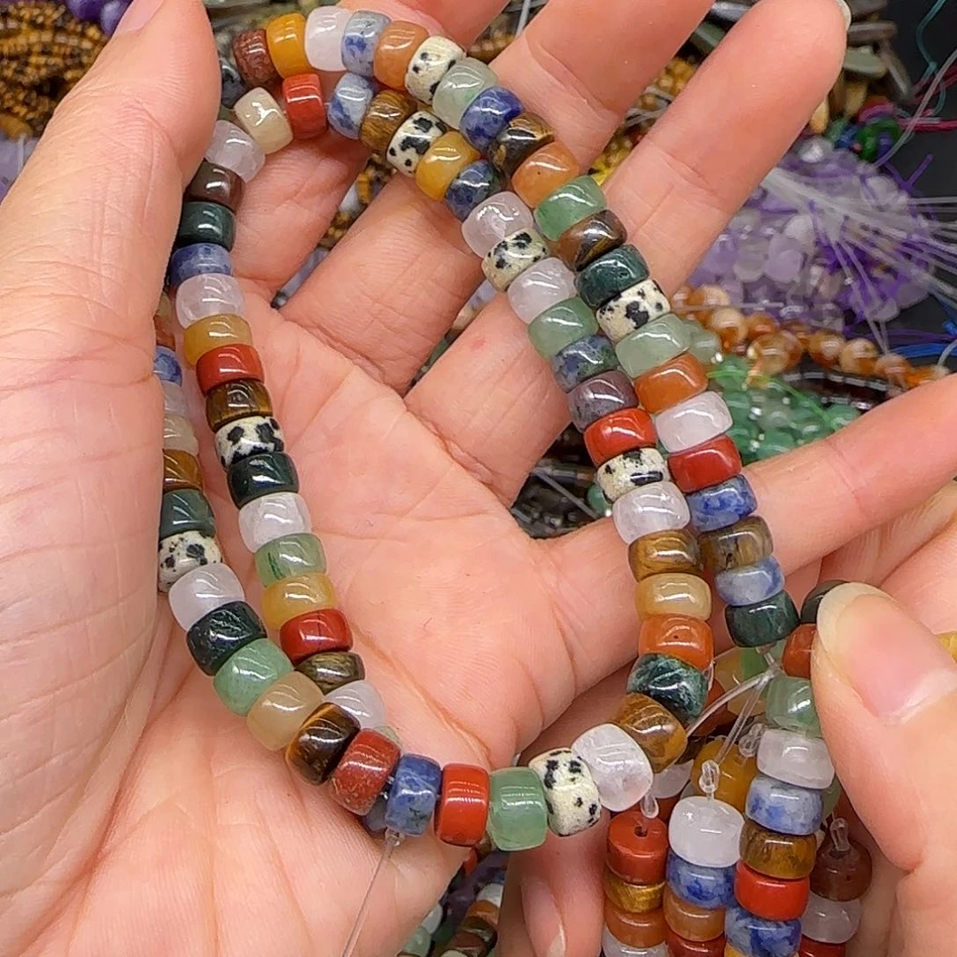 玛瑙/玉髓合金珠宝半成品多宝剁珠7mm一条