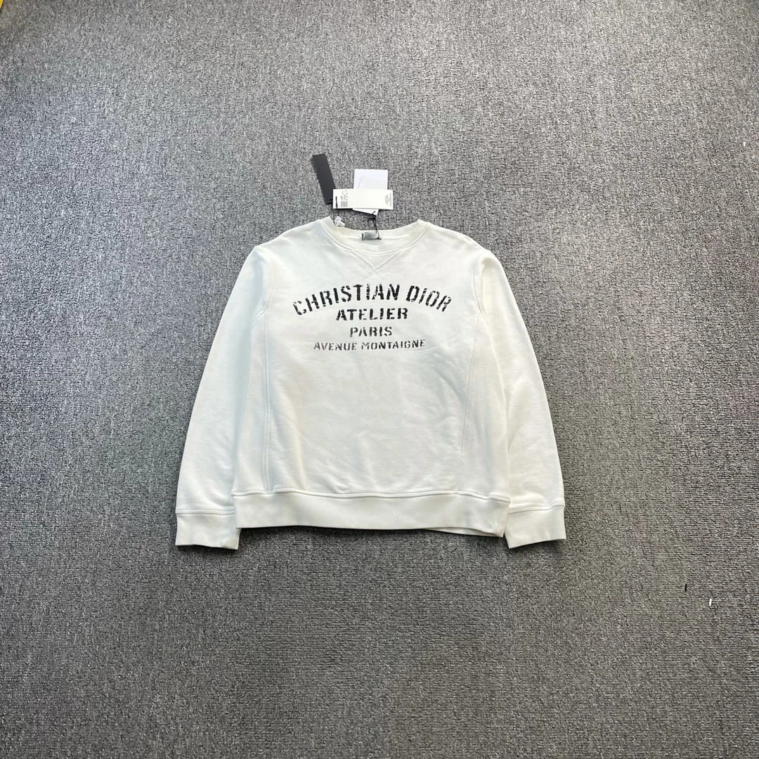 Dior 迪奥 白色logo卫衣 S码/95新/毒10216/吊牌 领口轻微氧化