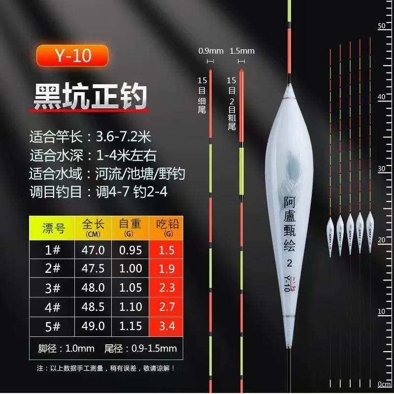 阿卢系列高灵敏度鲫鲤通杀醒目防走水抗风浪野钓轻口滑口浮漂C08